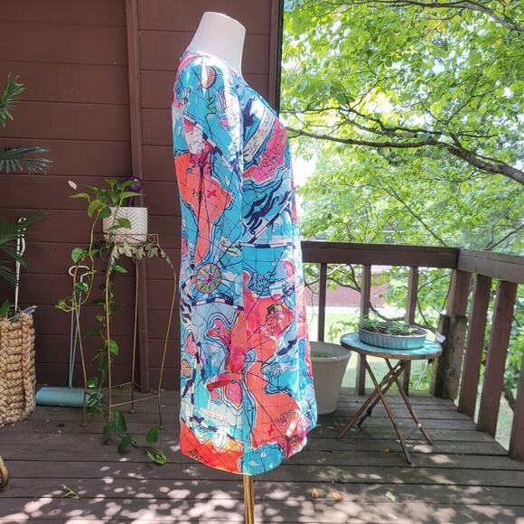 LILLY PULITZER 3/4 Sleeve Silk Dress Size 0 - Picture 5 of 10
